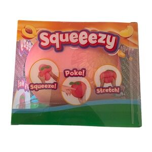NEW Sunny Days Squeeezy Peach Jumbo Squishy Sensory Toy Poke Stretch